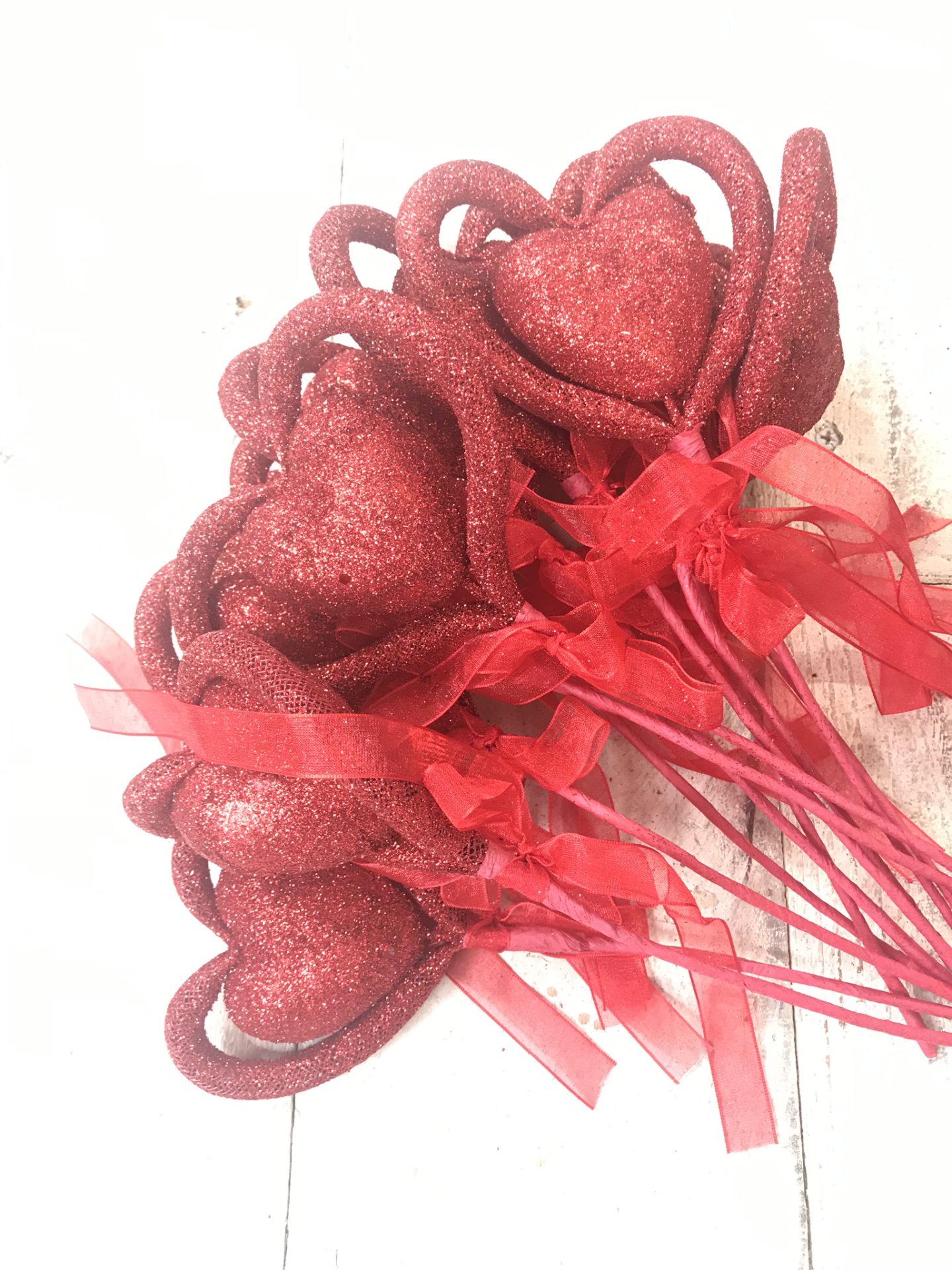 11" Glitter Heart Pick Kelea's Florals