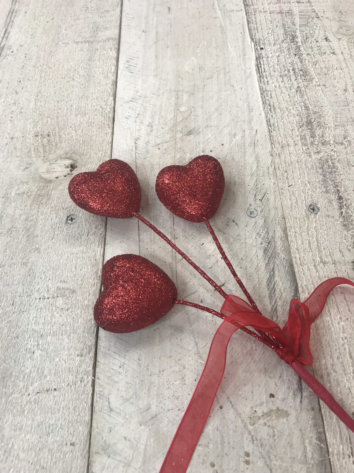 13" Glitter Heart Pick Kelea's Florals