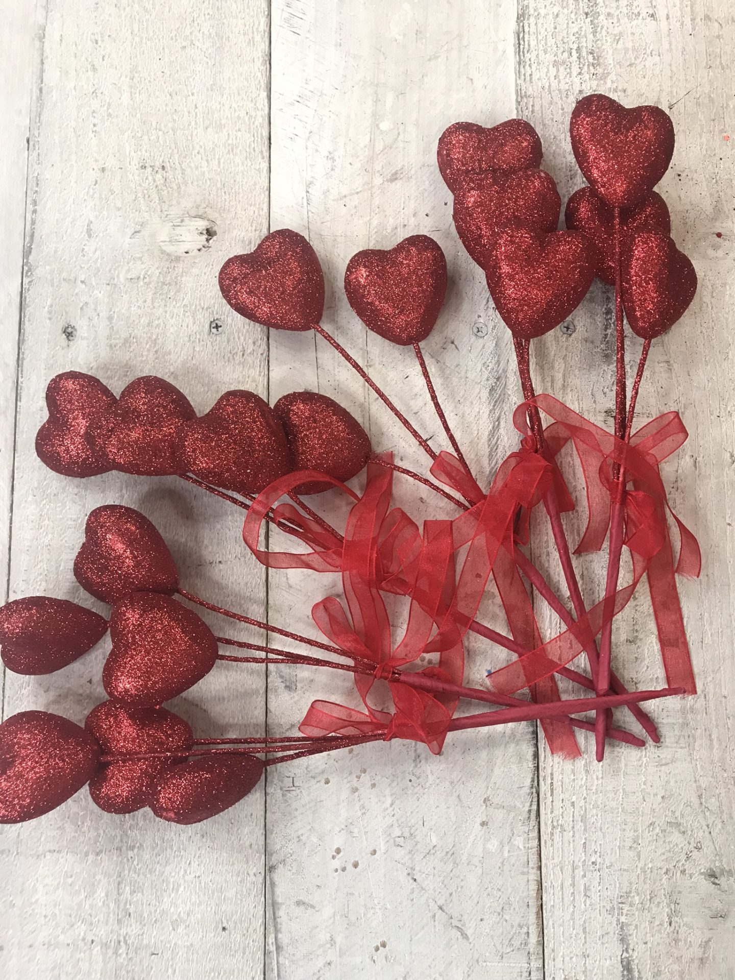 13" Glitter Heart Pick Kelea's Florals