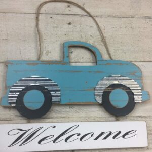 Blue Wooden Pickup Truck 62465BL (3)