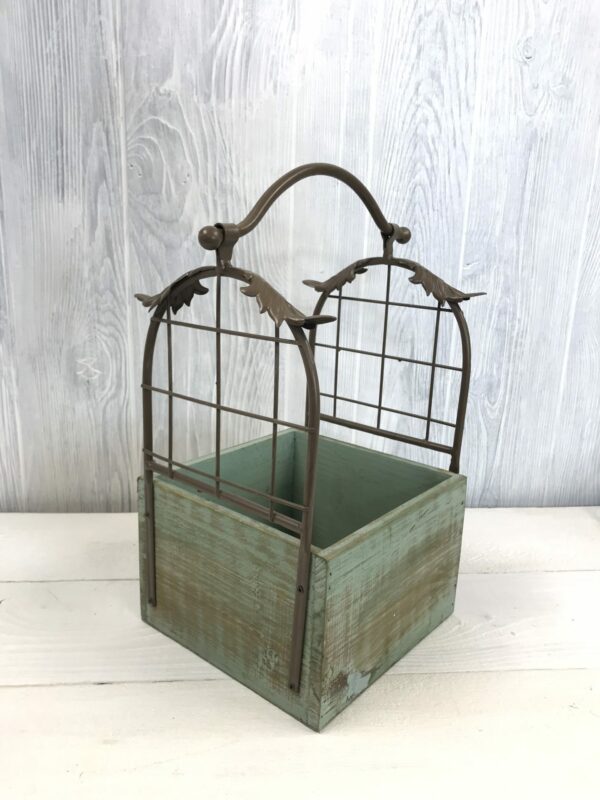 Small Green Trellis Planter box 12769-S (2)