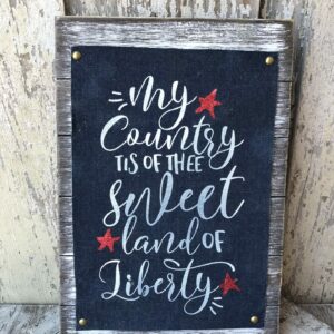 My Country wood sign