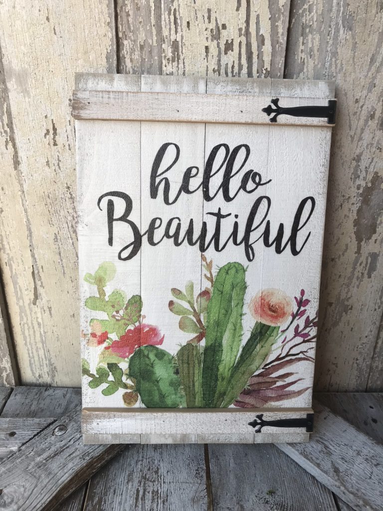 Hello Beautiful Wall Sign - Kelea's Florals
