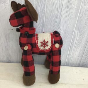 Plush Red and Black Buffalo Check Deer 19322 (6)