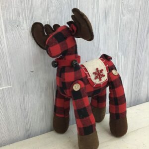 Plush Red and Black Buffalo Check Deer 19322 (1)