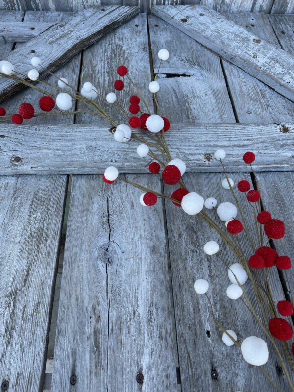 Glitz Red and White Felt Ball Garland Kelea's Florals
