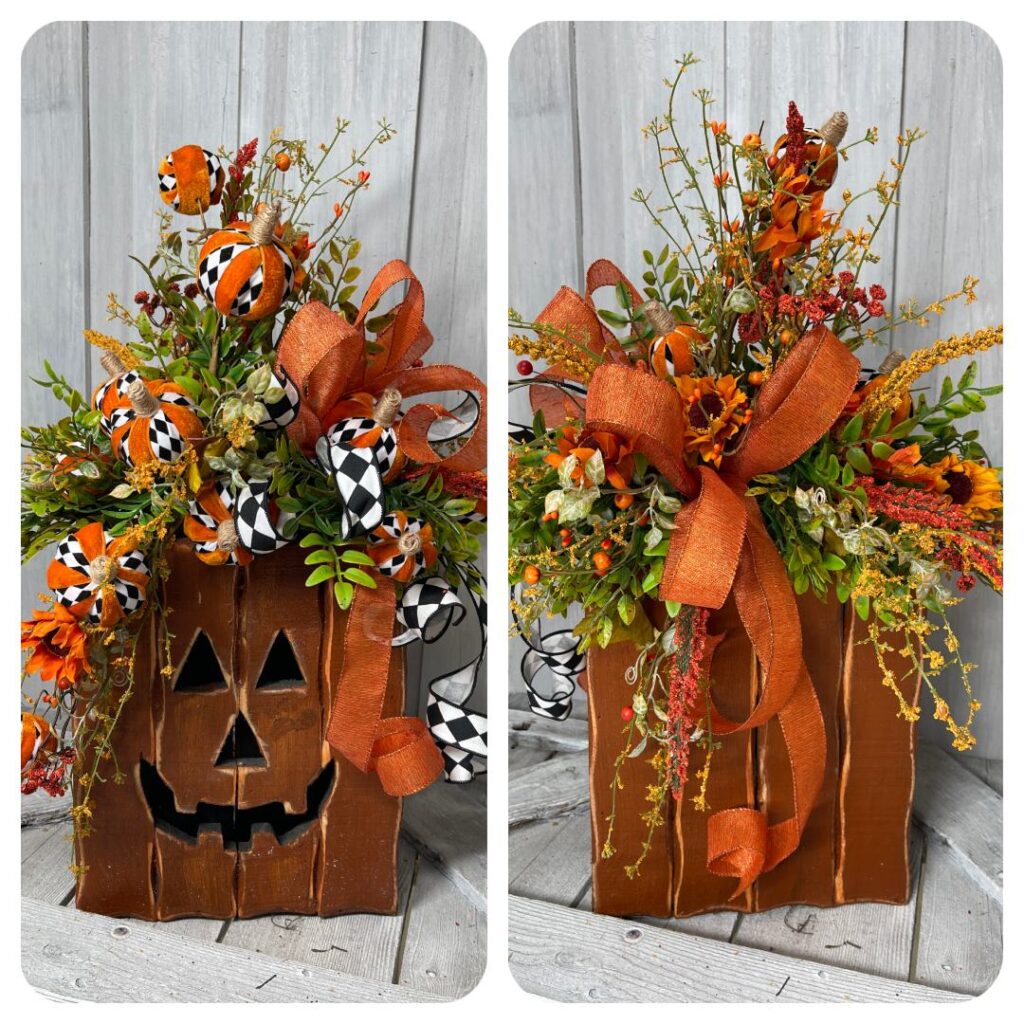 Wooden Halloween Jack Pumpkin Kit: Jack-o-lantern and Pumpkin