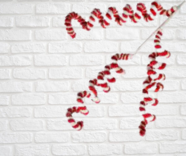 Red and WWhite Peppermint Curly Pick