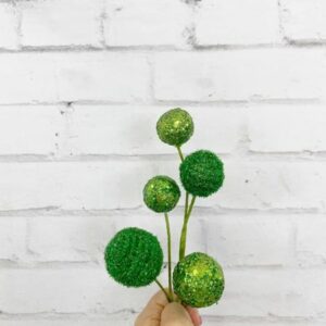 Green Glitter Twine Ball Pick