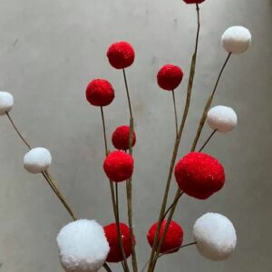 Red and White Felt Ball pick i