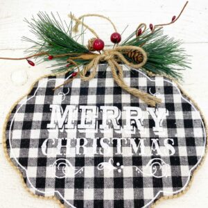 10x10in Black-White Merry Christmas Sign 84567BKWT (2)