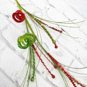 29in Red, Green and White Sequins Flat Curly Pine Stem 81889RGW (14)