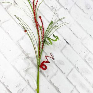 29in Red, Green and White Sequins Flat Curly Pine Stem 81889RGW (1)