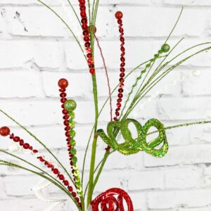 29in Red, Green and White Sequins Flat Curly Pine Stem 81889RGW (15)