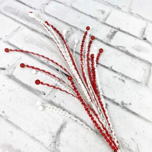 26in Red and White Sequence Glitter Ball Stem 81052RDWT (9)