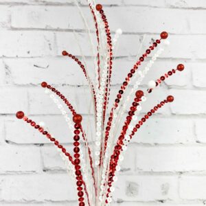 26in Red and White Sequence Glitter Ball Stem 81052RDWT (10)