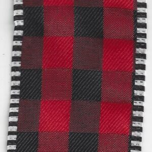2.5" Black and Red Buffalo Check Ribbon on 10 Yard Roll