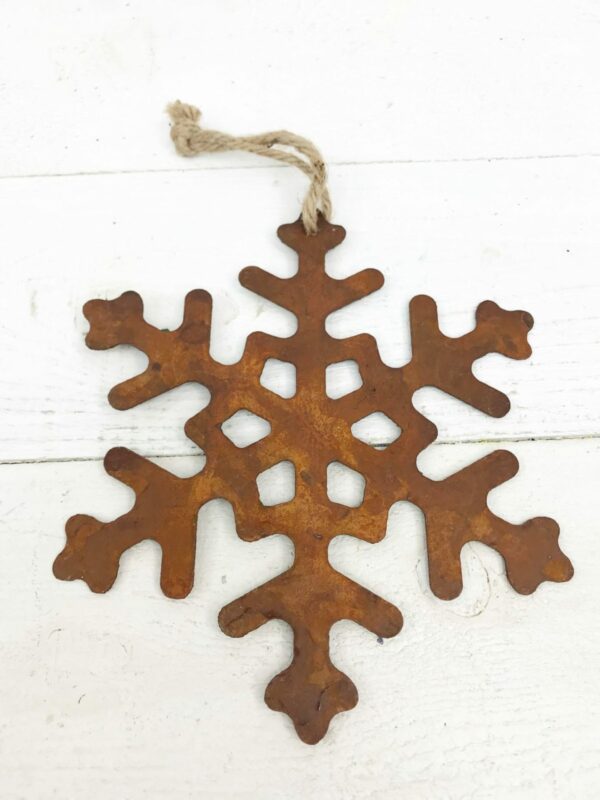Rustic Metal Hanging Snowflake - Kelea's Florals