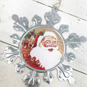 9in Metal Snowflake with Santa wearing Glasses 2490170 (5)