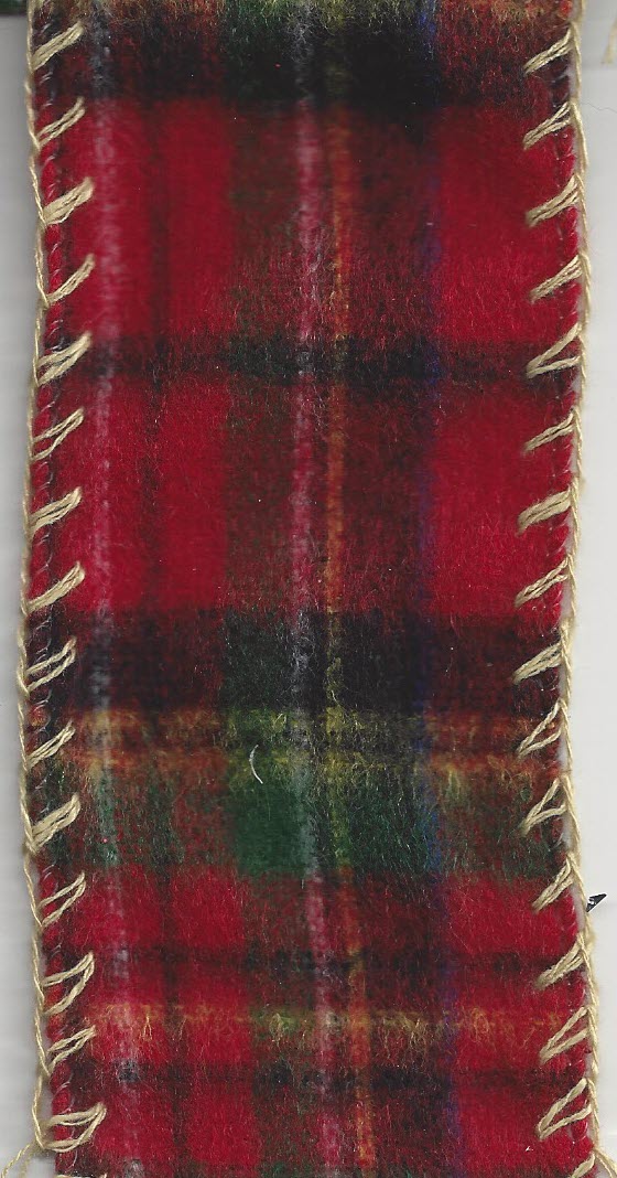 2.5" Flannel Plaid with Stitch Edge Ribbon on 10 Yard Roll Kelea's