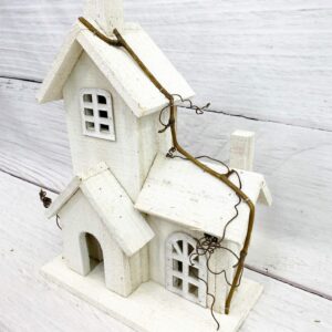 14x10x5 White LED Wooden House 62234WT (5)