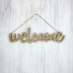 5x14x4 Wooden Welcome Sign 62732BN (3)