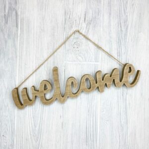 5x14x4 Wooden Welcome Sign 62732BN (1)