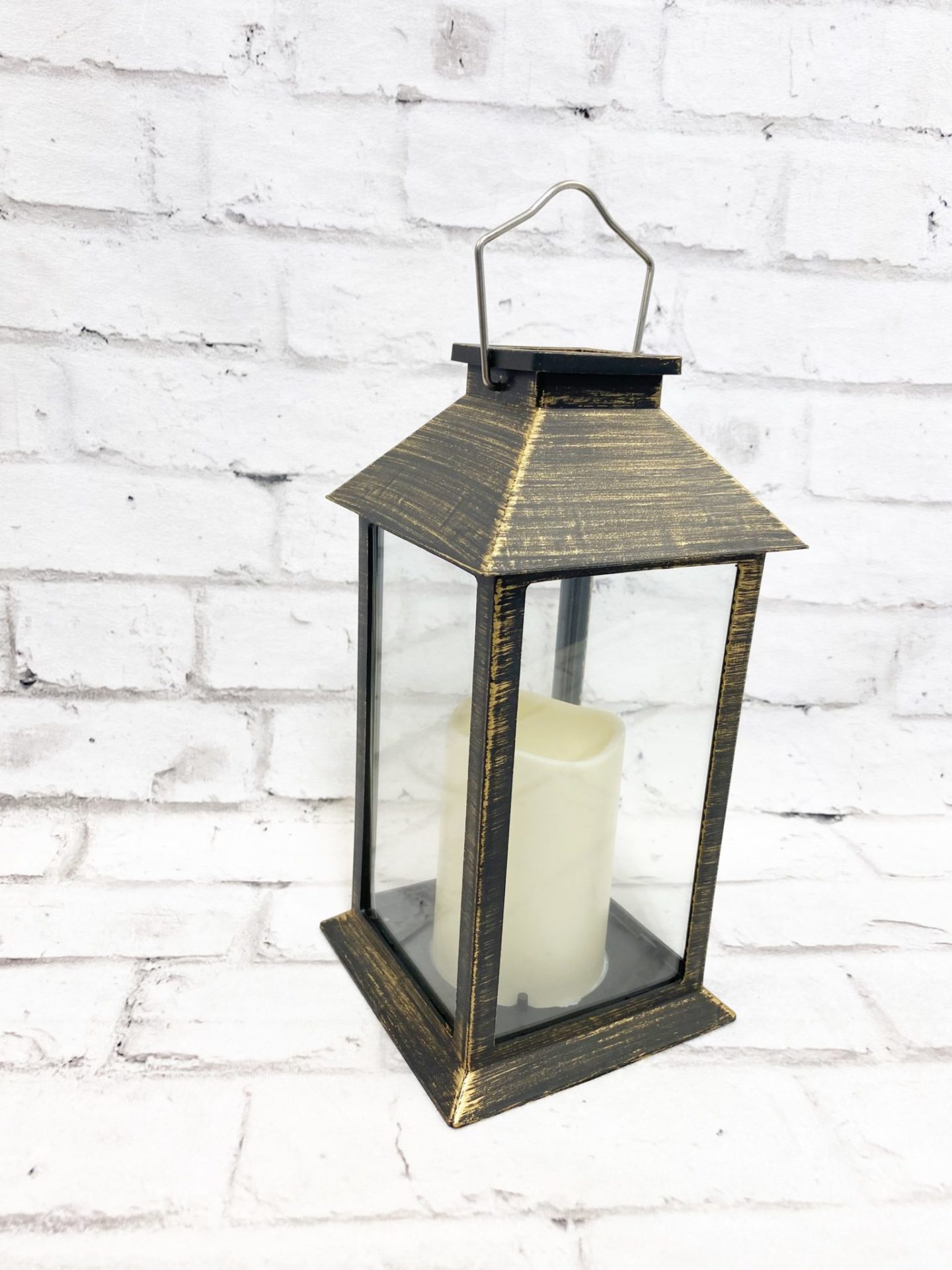 Solar Lantern with LED Candle Kelea's Florals