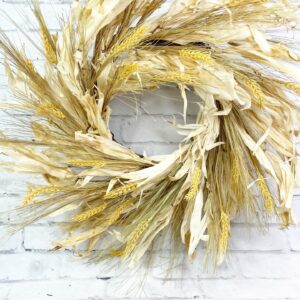 23in Small Wheat with Corn Husk Wreath 61929 (7)