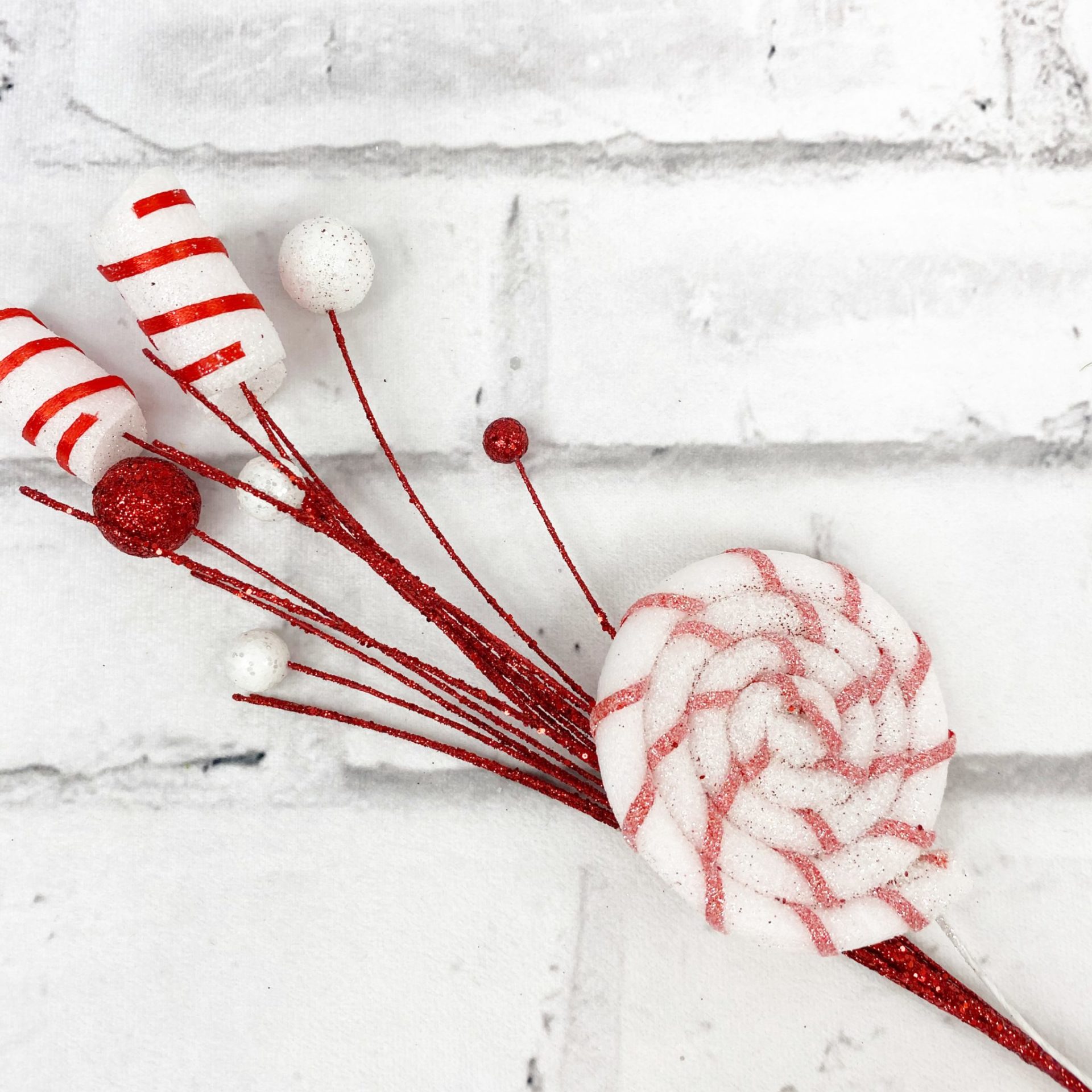 Red and White Peppermint Pick Kelea's Florals