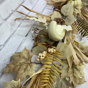 6ft Cream Pumpkin and Maple Leaves Garland 81383 (3)