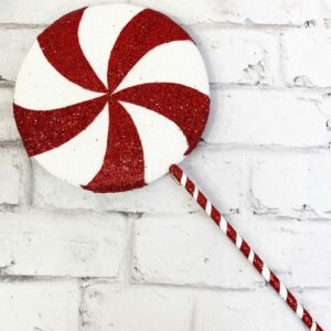 28in Red White Glitter Lollipop Pick 62080 (1)