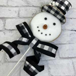 25in Snowman with White Black Plaid Hat 61841-WTBK (3)