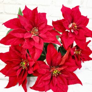 18in Velvet Poinsettia Bush 60816 (1)