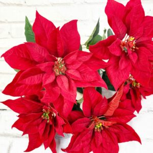 18in Velvet Poinsettia Bush 60816 (6)