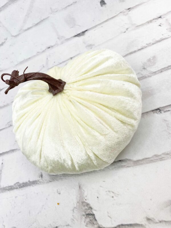 6.5in soft Cream Velvet Pumpkin 56494CM (4)