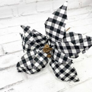 16in Black White Buffalo Check Pointsettia Pick 84045BKWT (12)