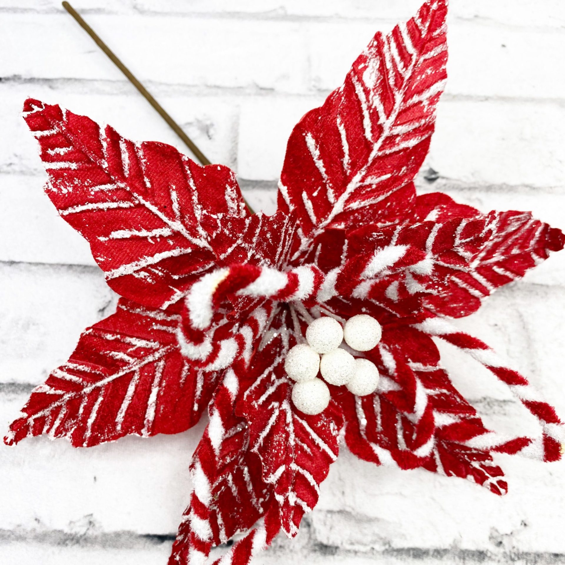 Peppermint Poinsettia Pick Kelea's Florals