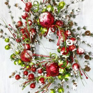 Christmas Red and Green Ball Wreath (11)