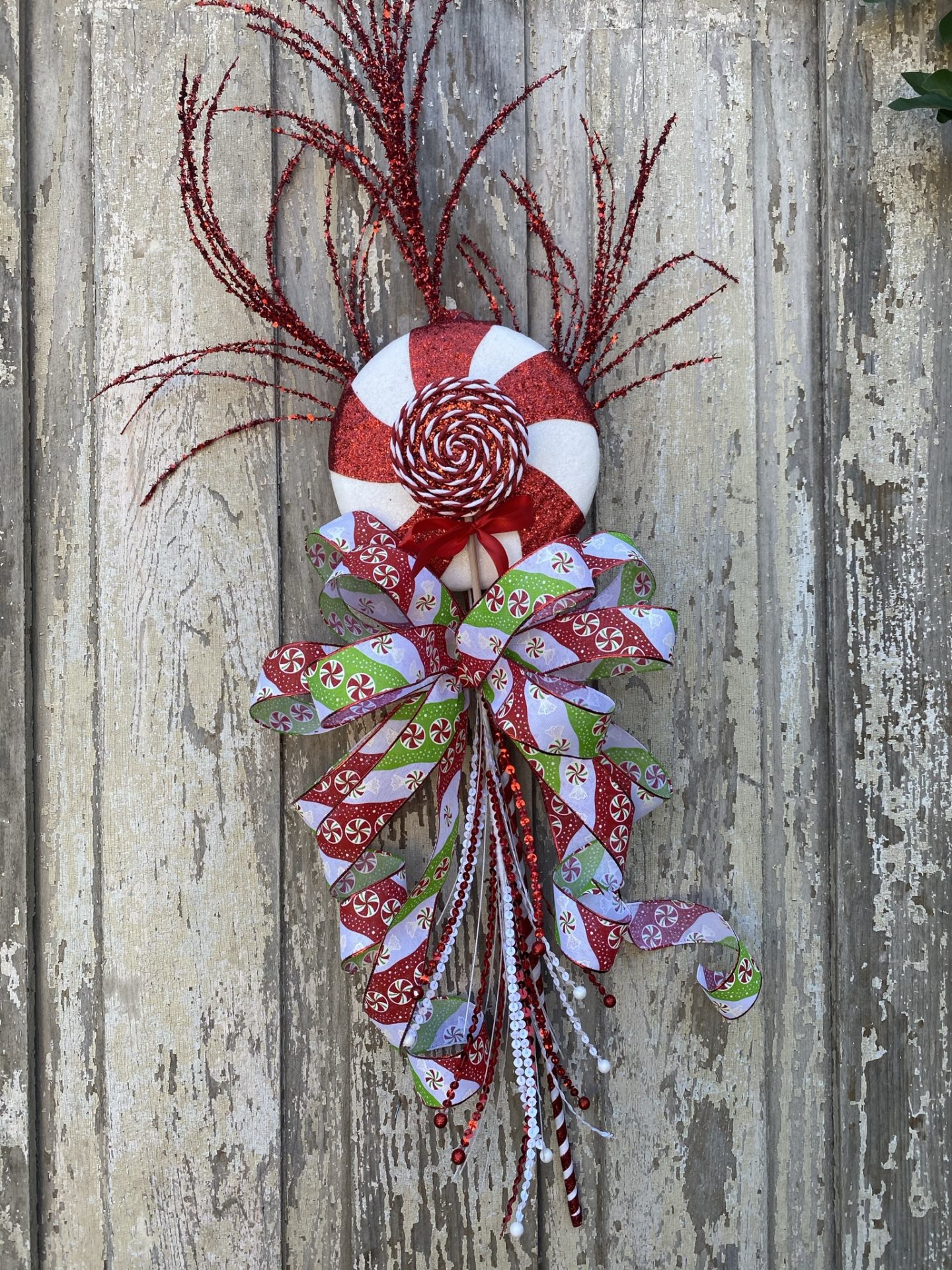Candy Cane Door Hanger Tree Topper Kit Kelea's Florals