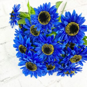 17in Royal Blue Stain Sunflower Bush 80250-RO BL (1)