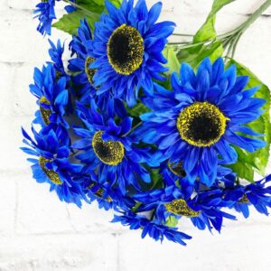 17in Royal Blue Stain Sunflower Bush 80250-RO BL (3)