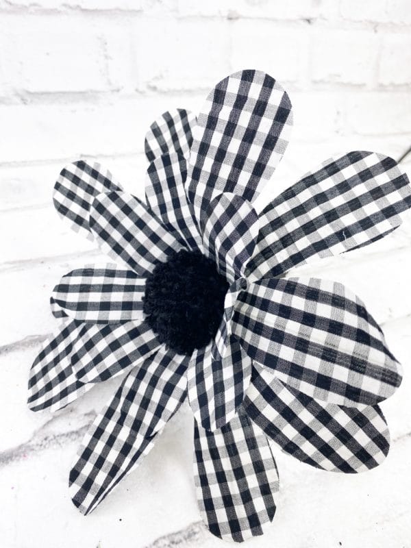 Black and White Gingham Sunflower Stem Kelea's Florals