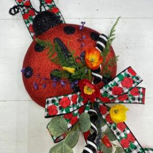 Ladybug decorated door hanger