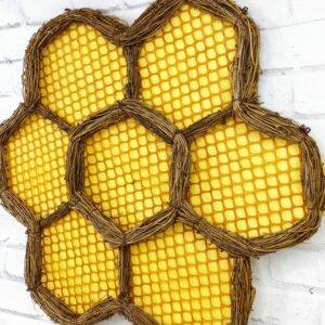 Yellow Honeycomb Round Base