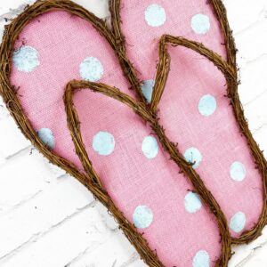 Twig Pink blue dot flip flop base