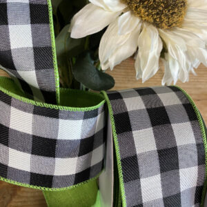 2 Sided Black White Buffalo Check with Lime