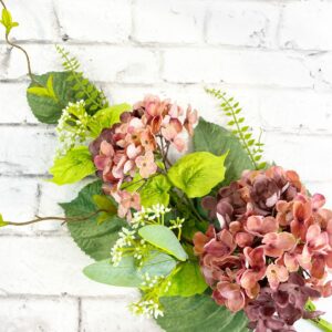 Hydrangea Spray Mauve & Beige (1)