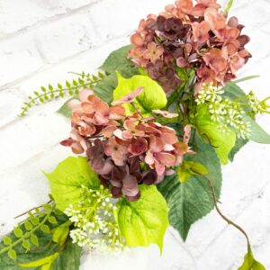 Hydrangea Spray Mauve & Beige