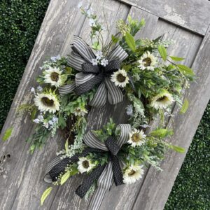 White Sunflower Wreath